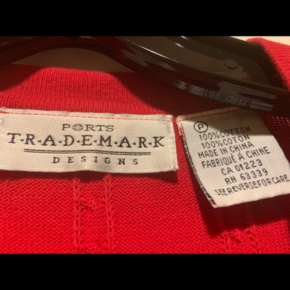 Long Red L/S Button Up Sweater - Picture 3 of 4